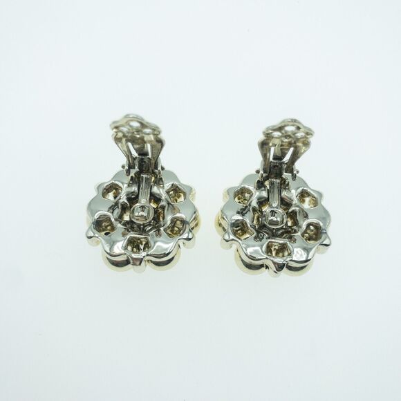 Vintage Lisner Gold Tone Beaded Cluster Clip-On Earrings 1950s Signed Retro - Picture 5 of 11